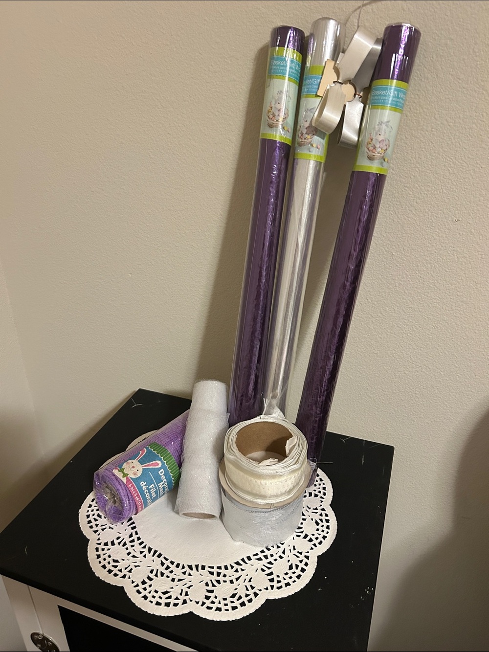 Purple and Silver Party Cellophane Wrapping Rolls